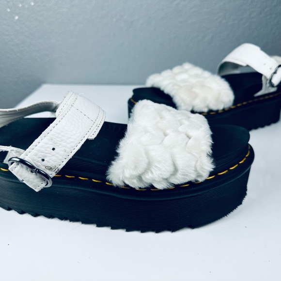 Dr. Martens Voss Quad Fluffy Faux Fur Platform Sandals - Picture 4 of 10